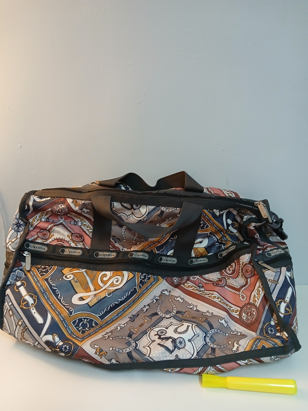 LeSportsac Equestrian Patterned Travel Duffel Bag - Multicolor Limited Edition